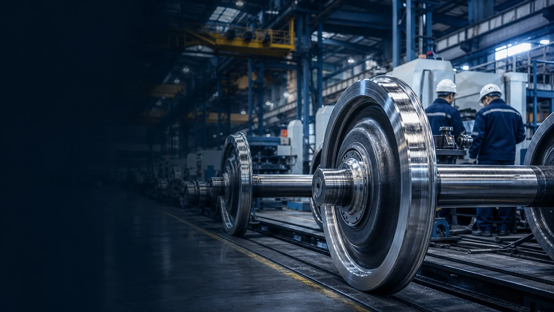 Railway wheel manufacturing workshop Railway wheel manufacturer workshop producing forged train wheels and railroad wheels